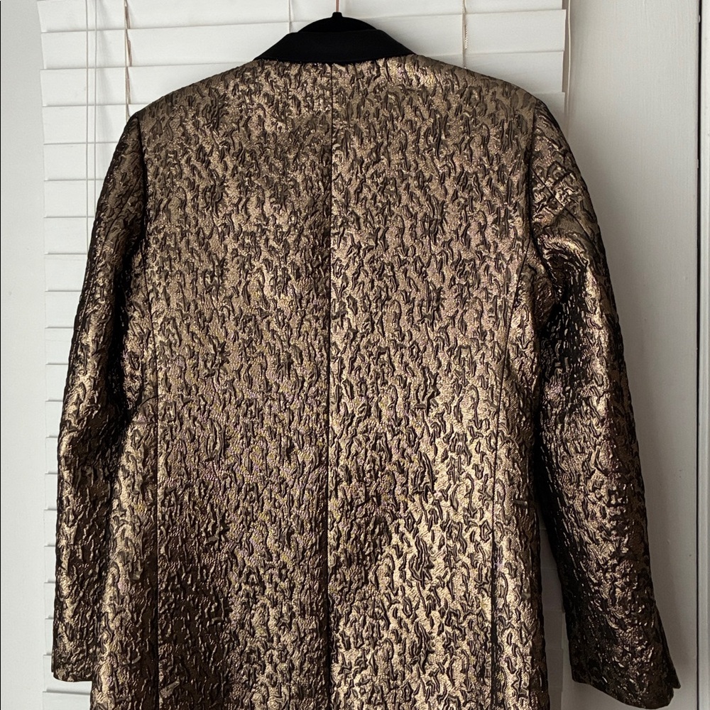 Men’s Blazer Retro Paris Gold Black Jacket SZ 38 NWOT - Picture 5 of 7
